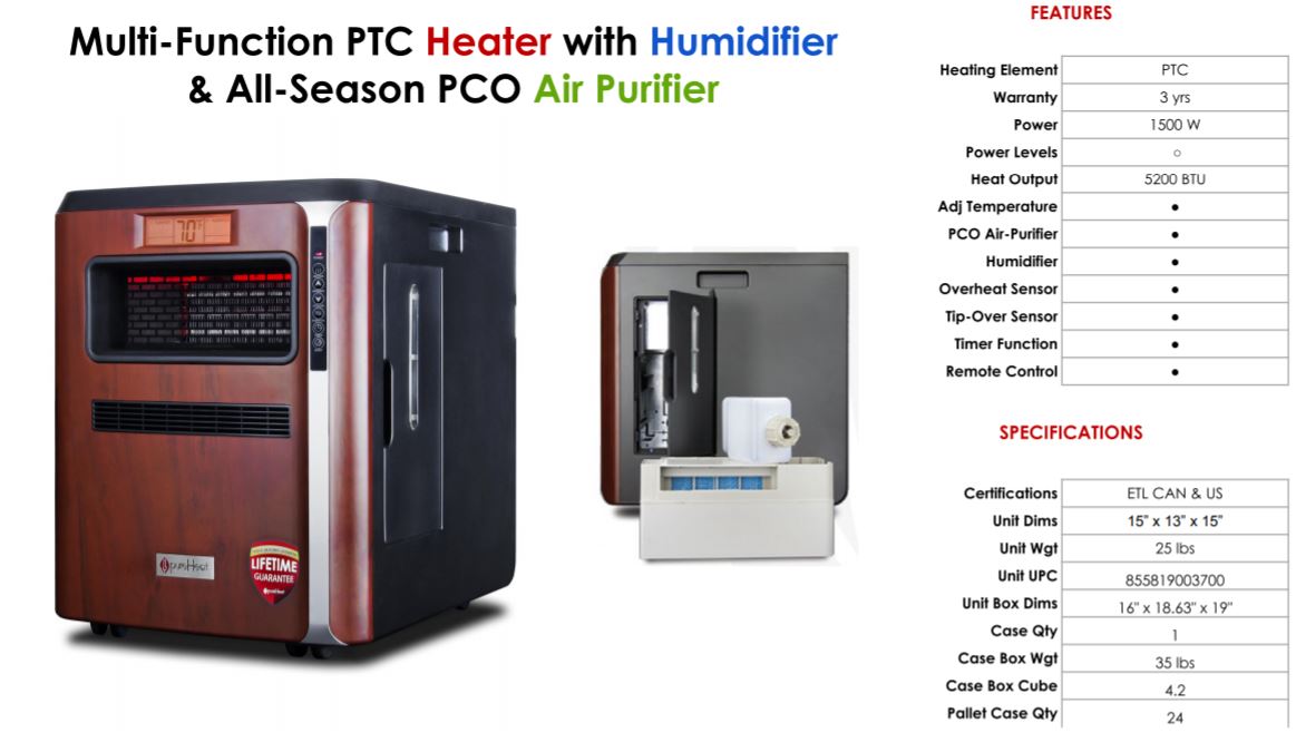 pureHeat 3-in-1 Heater/Air Purifier/Humidifier